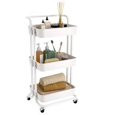 Laundry rooms are utility spaces, much like a kitchen. Langria 3 Tier Utility Cart Heavy Duty Rolling Storage Cart With Plastic Cut Outs Basket Multi Purpose Metal Trolley Organizer Cart With Casters For Bathroom Kitchen Kids Room Laundry Room White Buy Online In Bahamas At