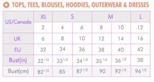 Sizing Chart Labella Boutique Miami Women Dresses