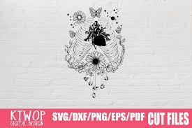 These free svg cutting files are compatible with cricut, cameo silhouette and other major cut machines. Moon Butterfly Sunflower Graphic By Ktwop Creative Fabrica