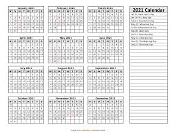 You may download these free printable 2021 calendars in pdf format. 2021 Yearly Calendar Printable With Week Numbers Free Calendar Template Com