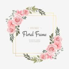 Watercolor Floral Flower Frame Golden Background Background Pattern Flower Png And Vector With Transparent Background For Free Download Flower Frame Floral Watercolor Flower Drawing