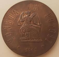 MEDALLA DE COBRE (en venta) 1901 Metal: cobre Diametro: 47 mm Peso: 46.7 grs Anvero: REPRESENTACION IMAGEN ALEGORICA DE LA RAZON. Reverso: REPRESENTACION DE LA JUSTICIA SEDENTE, RODEA LA LEYENDA: MONEDA DE