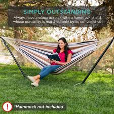 Hammocks, hanging chairs, baby swings and doll furniture in macramé for your nursery room, home and garden. Patio Furniture Accessories Best Choiceproducts Space Saving Steel Hammock Stand 9 Outdoor Patio Portable With Carrying Case Patio Lawn Garden