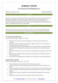 Financial aid counselors are trained in government and private resources for funding a college education. Financial Aid Administrator Resume Samples Qwikresume