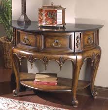 Half Circle Console Table W Ornamental Carvings