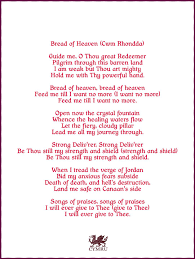 Cwm Rhondda Bread Of Heaven Welsh Words Learn Welsh Welsh Language