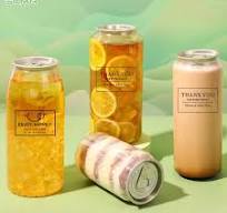 （1000pieces）Wholesale Customize Logo and Patterns Pull-Ring Easy Open Pet  Cans Juice Soda Plastic Cans Transparent Pet Pop Cans - AliExpress 1503