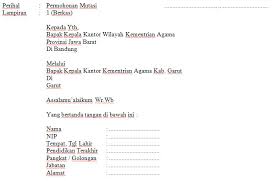 Penulisan dapat dilihat berikut ini Contoh Surat Permohonan Mutasi Kerja Guru Format Microsoft Word Operator Sekolah