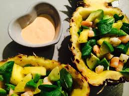 Sauce Cocktail Salade Ananas Crevettes Avocats Cocktail De Crevettes Sauce Cocktail Crevette Entree Crevette