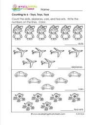 Kindergarten Counting Worksheets Counting To 6 Toys Counting Worksheets For Kindergarten Counting Kindergarten Counting Worksheets