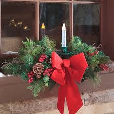 Found It At Wayfair Holiday Window Swag With Candle Christmas Window Candles Christmas Window Decorations Christmas Wreaths