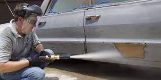 Video of an orlando florida bowling alley removing/sandblasting paint from stone face. Sand Blasting Dustless Blasting