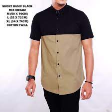 Kemeja branded murah baju panjang batik kombinasi polos cowok pria di lapak baju branded bukalapak. Jual Terbaru Kemeja Polos Pria Hitam Kombinasi Cream Kemeja Cowo Lengan Pendek Keren Di Lapak Mega Putra Grosir Barokah Jaya Bukalapak