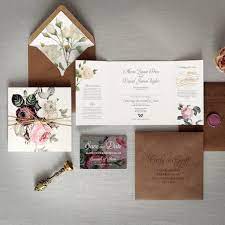 English Garden Luxury Folding Wedding Invitations Save The Etsy Folded Wedding Invitation Fun Wedding Invitations Garden Wedding Invitations