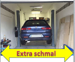 So etwa die profi scherenhubbühne san francisco plus 2.0. 2 Saulen Basic Line Eurolifter Hebebuehnen