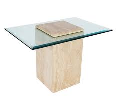 Mid Century Modern Italian Travertine Marble And Glass Cocktail Or Side Table In 2020 Side Table Travertine Glass Cocktail Tables