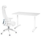 BEKANT / MATCHSPEL Desk and chair, white Ikea