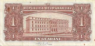 The guaraní was divided into 100 céntimos but, because of inflation, céntimos are no longer in use. 1 Guarani Paraguay Numista