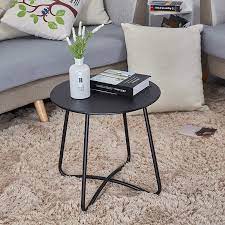 We all love small coffee tables. Buy Caifang Patio Side Table Outdoor Small Round Metal Side Table Waterproof Portable Coffee Table End Table For Garden Porch Balcony Yard Black Online In Indonesia B07wnht769
