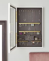 Jewelry organizer wall mounted wall jewelry organizer set of 3 wood hanging jewelry organizer rustic jewelry hanger for jewelry storage display and gift $35.99 $ 35. Wall Mount Jewelry Storage In White Lacquer Kendra Scott