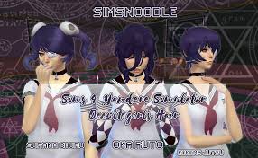 Sims 4 Yansim Occult Girls Hair By Xxsnowcherryxx Sims 4 Yandere Simulator Sims 4 Anime