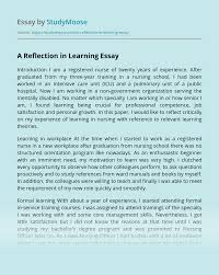 Typically, a reflection paper should start with information that puts your reflection in context. A Reflection In Learning Free Essay Example