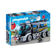 Camion Policiers Elite Sirene Gyrophare Taille Taille Unique Playmobil Play Mobile Et Playmobil City