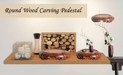 Amazon.com: GOLDY&WENDY Beautiful Chinese Carved Round Wooden Pedestal  Asian Vase Sturdy Wood Display Holder Base : Home & Kitchen