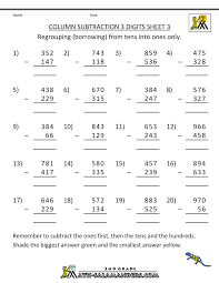subtraction with regrouping worksheets