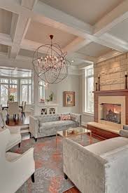 Light And Airy Living Room With A Coffered Ceiling Home House Design House Interior