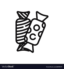 Black And White Candy Png Christmas Candy Icon Vector Image On