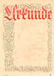 <urkunde, urkunden> die urkunde subst ein offizielles dokument, mit dem etwas bescheinigt wird eine urkunde, die eine ehe/eine geburt/eine bestandene prüfung bescheinigt, die sieger erhielten ihre urkunden. Zepodi Urkunde