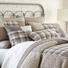 Smoky Square 3 Piece Cotton Quilt Set Bed Comforter Sets Cotton Quilt Set Quilt Sets