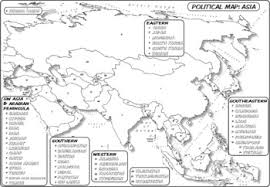 Asia, arabia and oceania characters coloring book. Coloring Book Page Asia Political Map By The Human Imprint Tpt