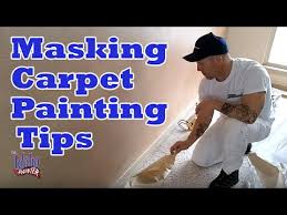 Using canvas drop cloths to protect the. Masking Carpet With Painters Tape How To Mask Carpet House Painting Tips 3m Masker Youtube