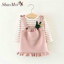 satin almak bebek giyim kiz elbise 100 pamuk uzun kollu bebek kiz elbise askisi gomlek prenses elbise kos baby girl dresses kids outfits childrens clothes