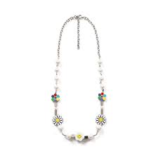 Salute 2020ss Flower Anarchy Smile Necklace In 2021 Indie Jewelry Beaded Necklace Necklace