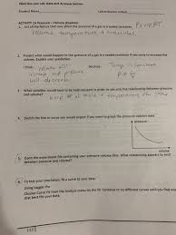 Explore relationships between amount, temperature, pressure, and volume for an ideal gas in a chamber with a moveable piston. Ideal Gas Law Lab Data And Analysis Section Student Chegg Com