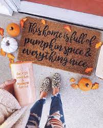 I walked to oh so sweet by tiphanie, figuring they'd probably have pumpkin cupcakes. This Home Is Full Of Pumpkin Spice Everything Nice I Ve Been Meaning To Share Our Doormat With You Guys For Weeks Now It S Been
