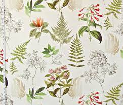 Fern Fabric Magnolia Floral Botanical Toile From Brick House Fabric Novelty Fabric Floral Botanical Floral Toile Toile Fabric