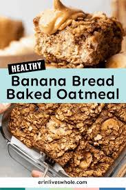Banana Bread Baked Oatmeal Recipe In 2021 Banana Bread Baked Oatmeal Ripe Banana Recipe Baked Oatmeal Recipes Healthy