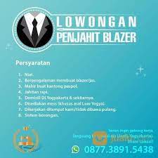 Check spelling or type a new query. Lowongan Kerja Penjahit Blazer Dan Jaket Kab Bantul Jualo
