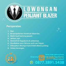 Entdecke rezepte, einrichtungsideen, stilinterpretationen und andere ideen zum ausprobieren. Lowongan Kerja Penjahit Blazer Dan Jaket Kab Bantul Jualo