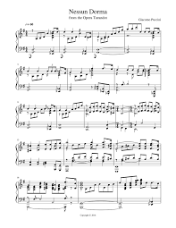 Ob sie anfänger oder erfahrener klavierspieler sind: Nessun Dorma Sheet Music For Piano Solo Musescore Com