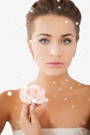 Giovane Donna Con Fiore Rosa Diamante Bellezza Natale, Natale, Neve, Caro  Immagine PNG e clipart per il download gratuito