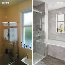 It's used in the morning to get ready for work, to clean up after a trip to the gym, to have a relaxing soak after a hard day, and so much more. Modern Grey Bathroom Makeover With Separate Shower And Bath