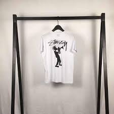 Buy Cheap Stussy Cartoon Character White Tee Online For Sale
