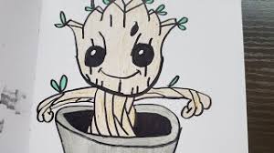 So, i drew a cartoon version of him. How To Draw Baby Groot In A Pot Herunterladen