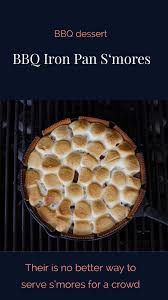 Quite fast and easy to put together, these homemade desserts are perfect to feed a crowd. Grilled S Mores Made In Cast Iron Pan Two Sisters Living Life Recipe Bbq Desserts Desserts Holiday Dessert Recipes