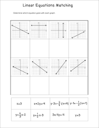 Miss Mathematics Linear Equations Matching Activity Linear Equations Teaching Algebra Equations